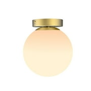 Better Homes & Gardens 8" Classic Semi Flush Mount Ceiling Light, Brass Finish Frosted Glass Shade