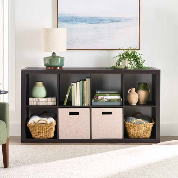 Better Homes & Gardens 4-Cube Storage Organizer, Tobacco Oak