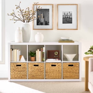 Organizador de almacenamiento de 8 cubos Better Homes & Gardens, blanco texturizado