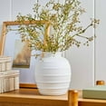 thumbnail image 1 of Better Homes & Gardens White 8-Inch Textured Ribbed Ceramic Vase, 1 of 4