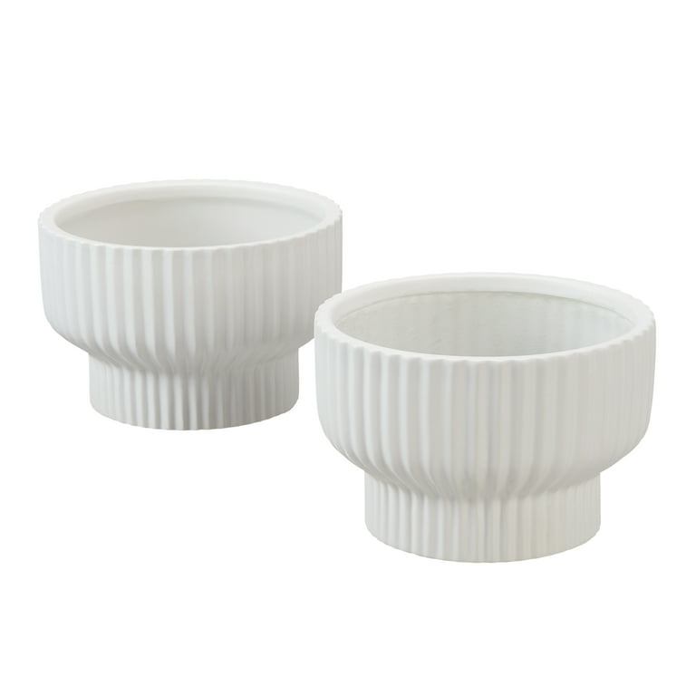 Better Homes & Gardens 2-Pack Fischer Round Ceramic Planters, 8 Better Homes & Gardens 2-Pack Fischer Round Ceramic Planters, 8