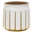 thumbnail image 1 of Better Homes & Gardens 8" x 8" x 8" Round White and Brown Ceramic Plant Planter, 1 of 8
