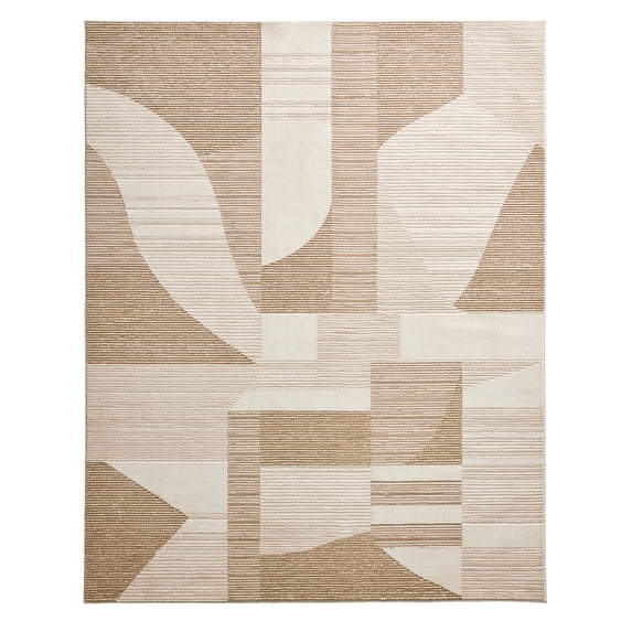 Better Homes & Gardens Neutral Modern Shapes Abstract Indoor Area Rug, 7'10"x10'