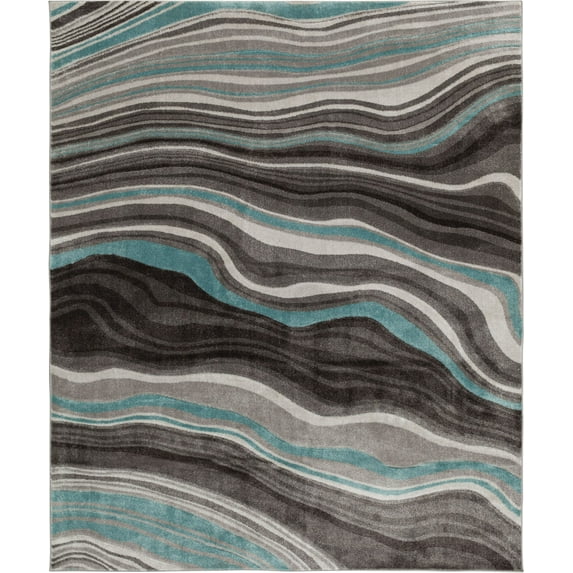 Better Homes & Gardens 8'x10' Waves Teal Indoor Area Rug