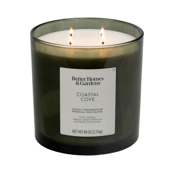 Better Homes & Gardens Coastal Cove Scented 4-Wick Large Oversized Jar Candle 80oz.