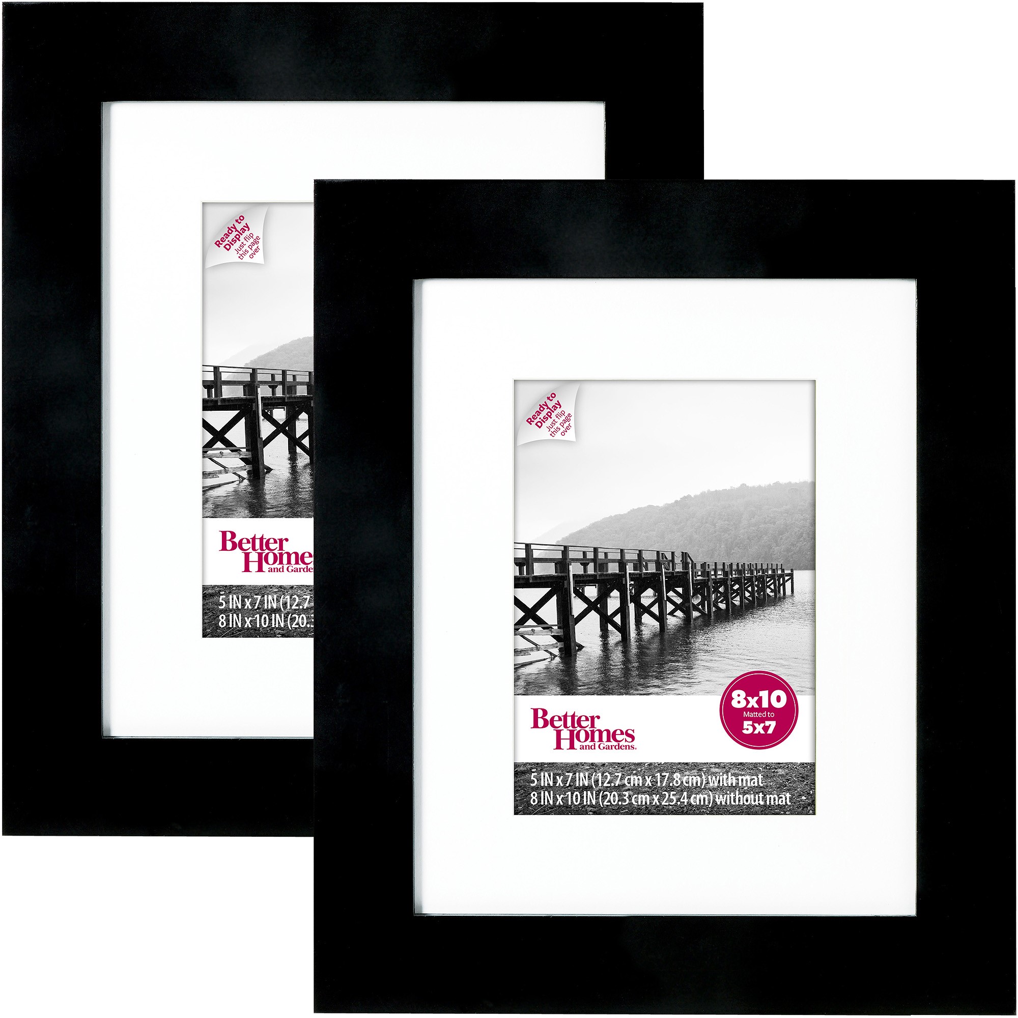 Better Homes & Gardens 8x10 Inch Wide Picture Frame, Black, Set of 2 - image 1 of 7