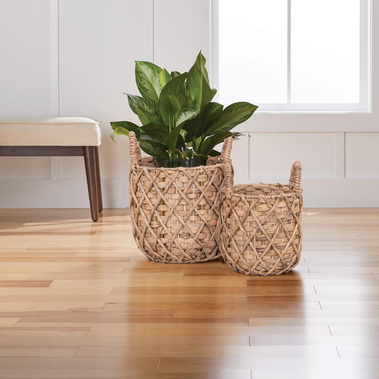 Better Homes & Gardens 9" & 11" Natural Water Hyacinth Basket Planter