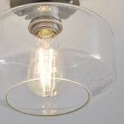 Better Homes &Gardens 8.66in LED Ceiling Light, 40w Dimmble Filament Bulb, Semi Flushed Satin Nickle
