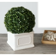 Better Homes & Gardens 9" Artificial Boxwood Plant in White Planter Box