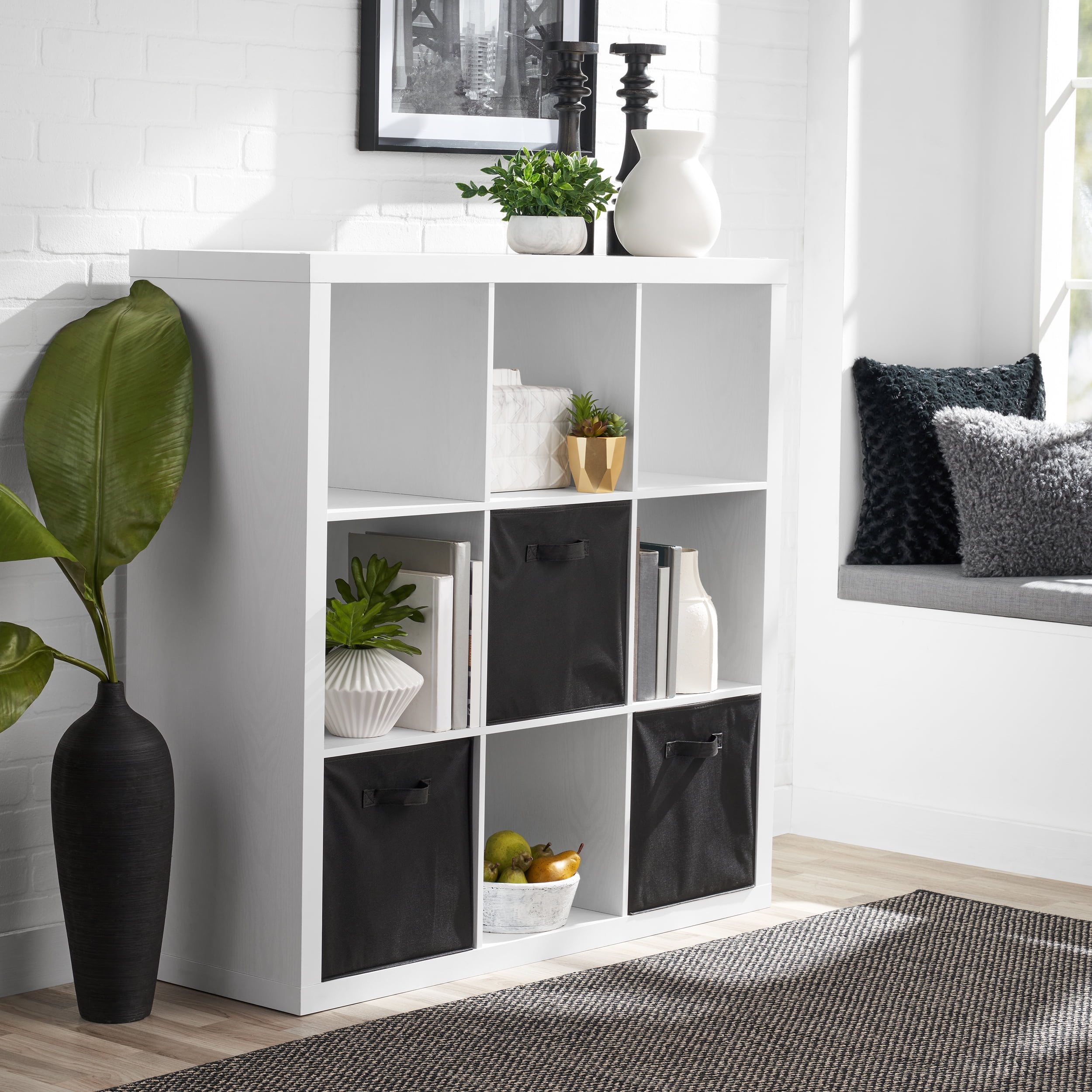 Better Homes Gardens 9 Cube Storage Organizer White Texture