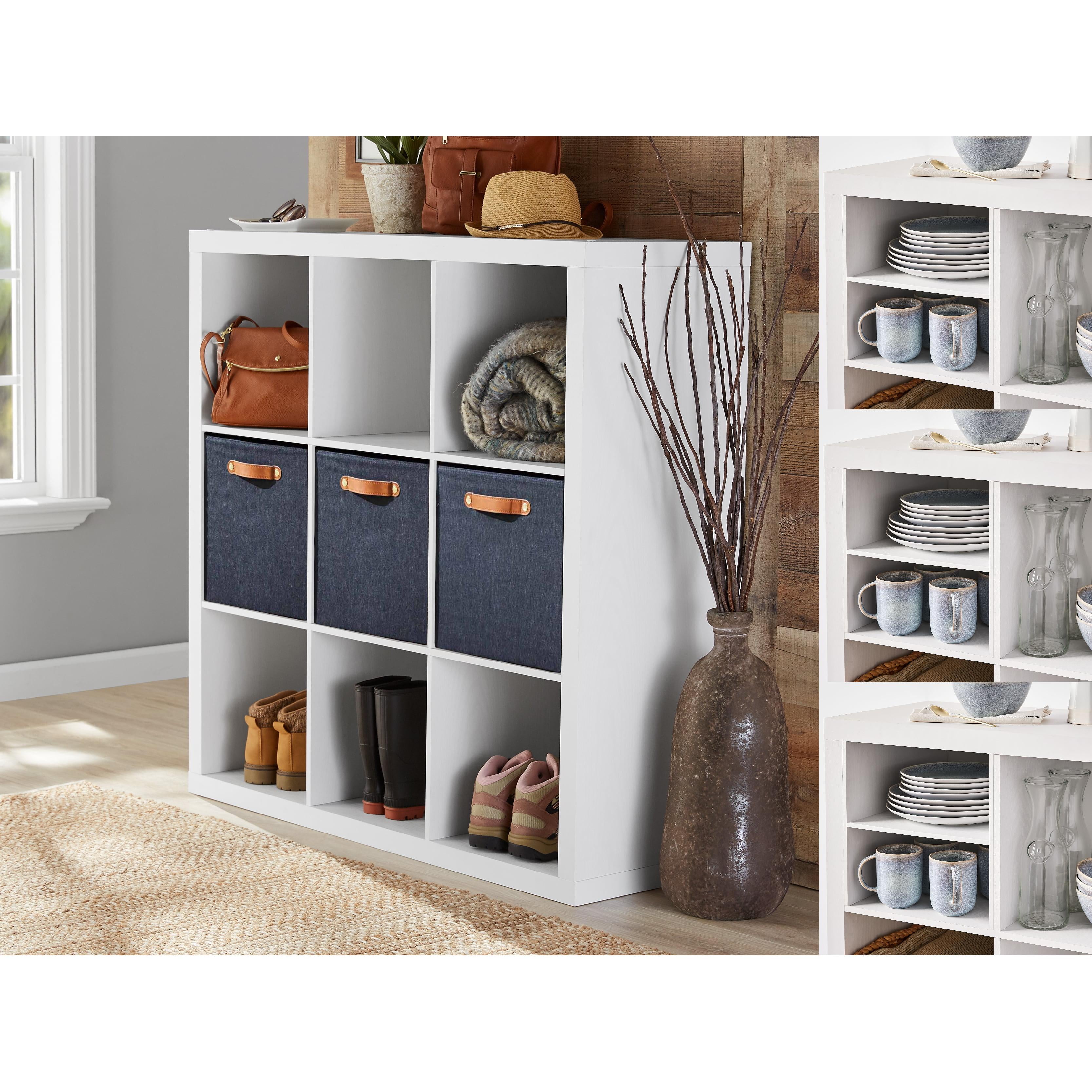 Better Homes & Gardens 9 Cube Organizer with 3 Inserts, Tobacco