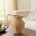 thumbnail interactive-video image 1 of Better Homes & Gardens 9" Faux Wood Rattan Pitcher Vase, 1 of 7