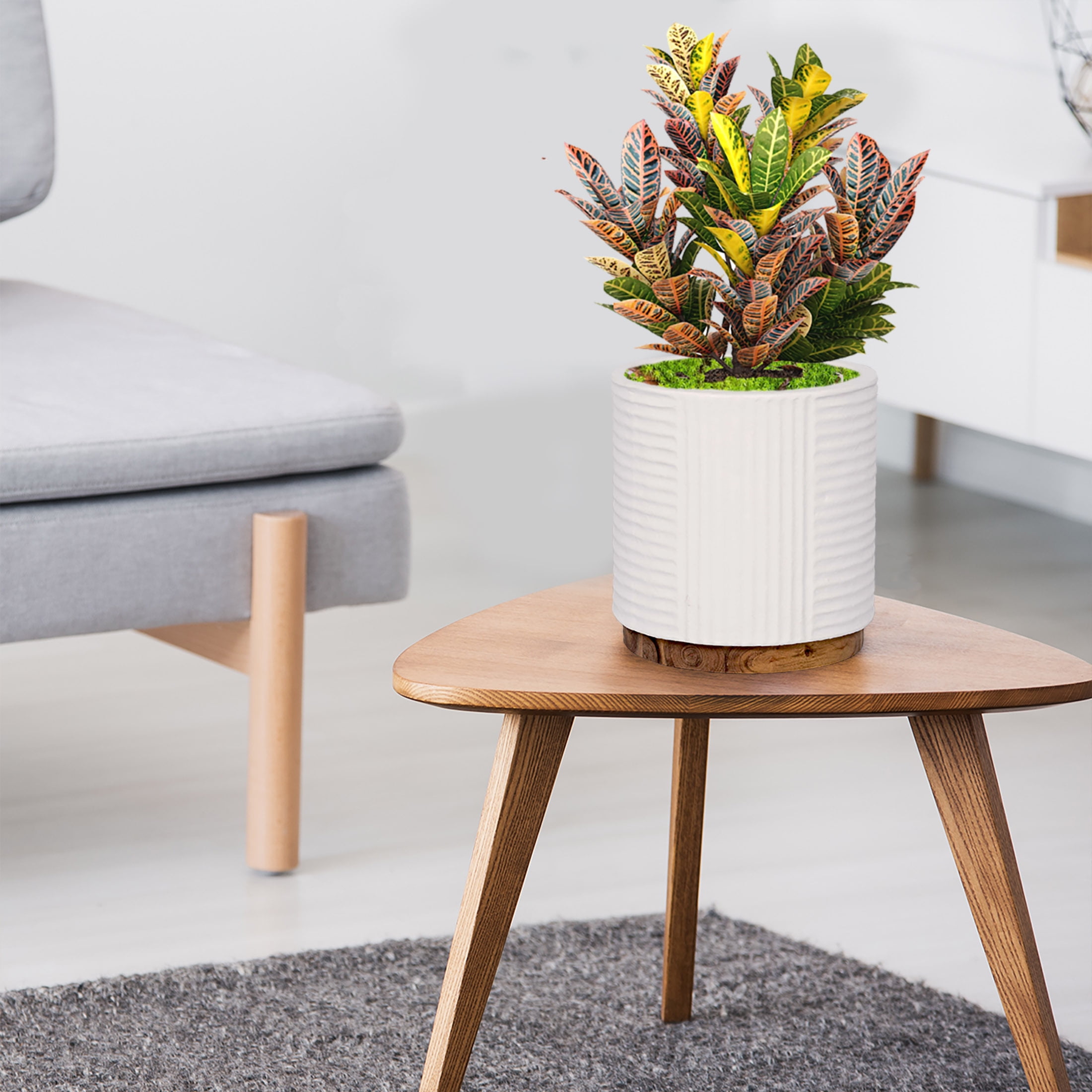 Round Ribbed Pot White Better Homes & Gardens 9