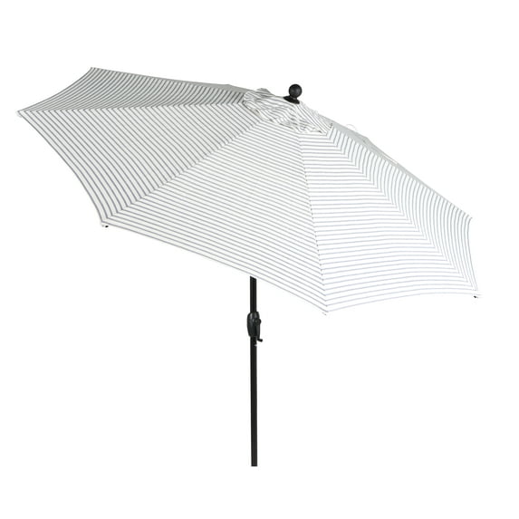 Better Homes & Gardens 9-foot Outdoor Market Patio Umbrella, White with Ticking Stripe