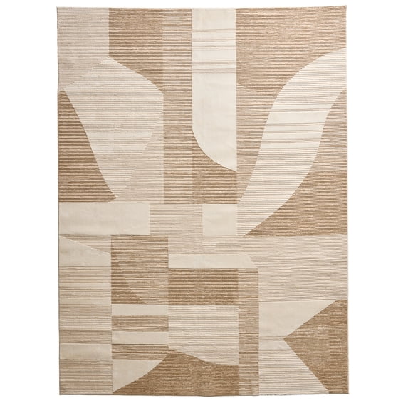 Better Homes & Gardens Neutral Modern Shapes Abstract Indoor Area Rug, 9'x12'