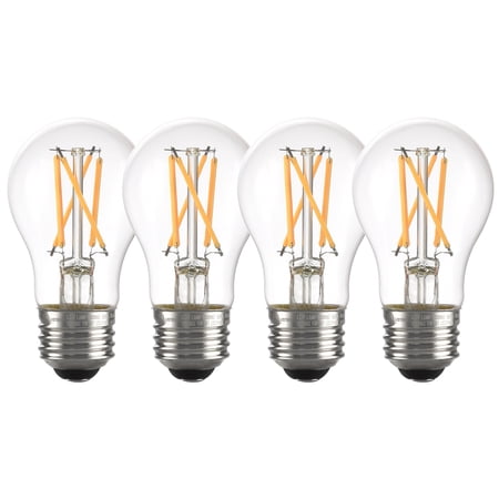 Better Homes & Gardens A15 LED Light Bulb, 4.5 Watts (40W Equiv) Dimmable E26 Base Soft White 4 Pack
