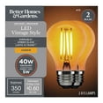 thumbnail image 1 of Better Homes & Gardens A15 Vintage LED Amber Light Bulb, 40 Watt Eqv, E26, Dimmable - 2 Pk, 1 of 11