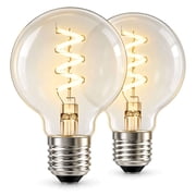 Better Homes & Gardens A19 Vintage LED Light Bulbs, 4.5W, E26 Base, Dimmable, 3CCT 2700K/3300K/5000K, 2 Pack