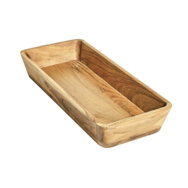 Better Homes & Gardens- Acacia Wood Oval Serving Bowl, Natural Finish Brown