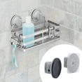 thumbnail image 1 of Better Homes & Gardens Adhesive or Suction Mount Shower Storage Basket, Satin Nickel, 1 of 5