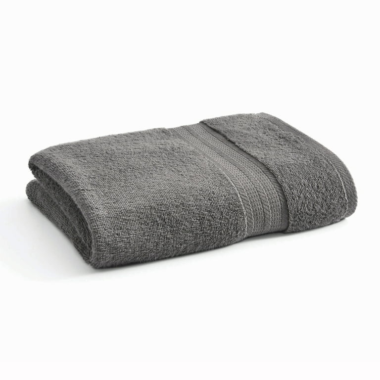 Better Homes & Gardens American Made Bath Collection - Single Hand Towel, Solid Grey