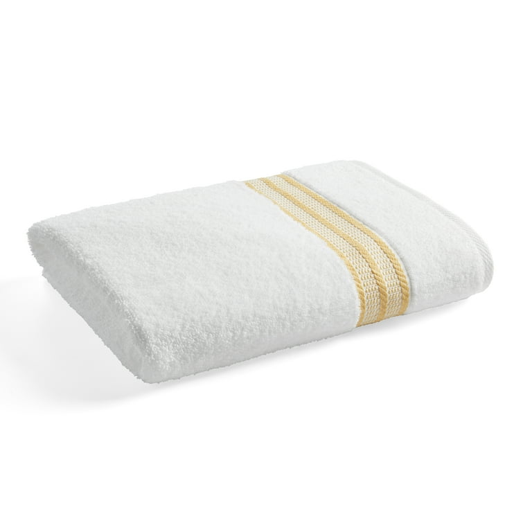 Yellow and white outlet striped towels