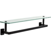 Better Homes & Gardens Alden 18" Towel Bar with Glass Shelf in Matte Black