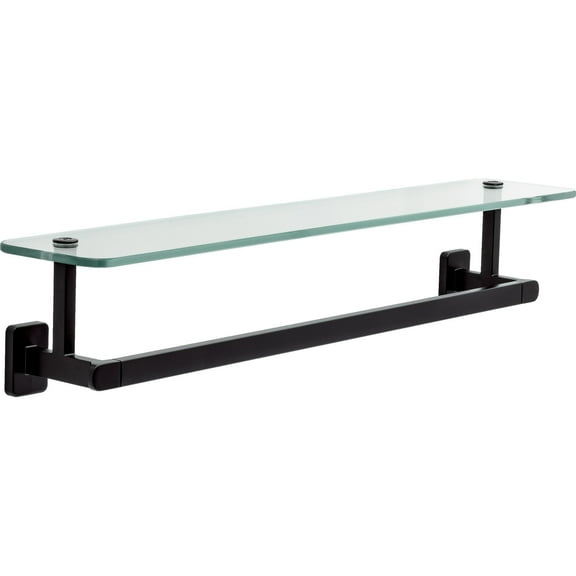 Better Homes & Gardens Alden 18" Towel Bar with Glass Shelf in Matte Black