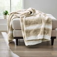 thumbnail image 1 of Better Homes & Gardens Almond Biscuit Ombre Faux Fur Throw, 50"x72", 1 of 6