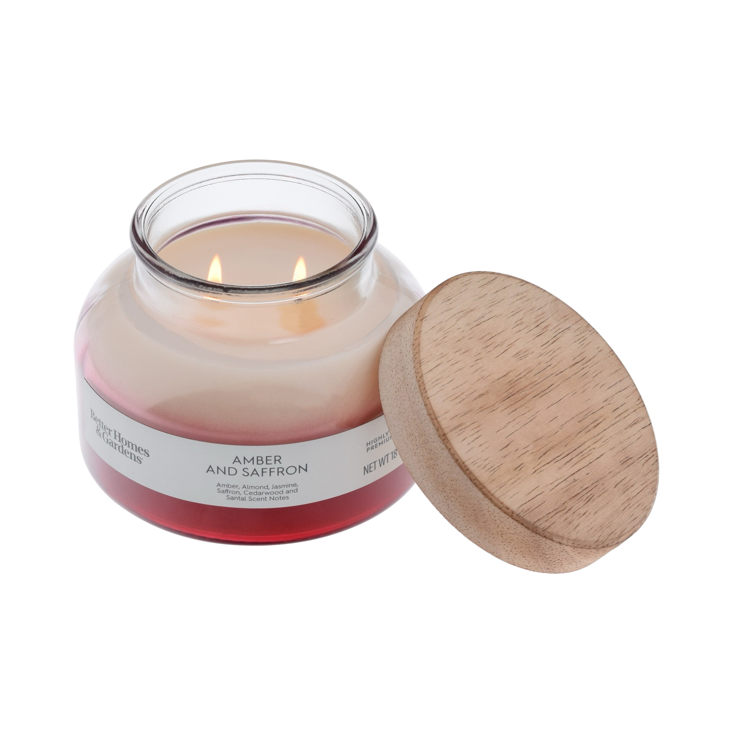 Better Homes and Gardens Amber and Saffron Scented 2-Wick Ombre Jar Candle 18oz.