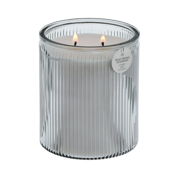 Better Homes & Gardens Amber and Saffron Scented 2-Wick 17.1oz Ribbed Jar Candle