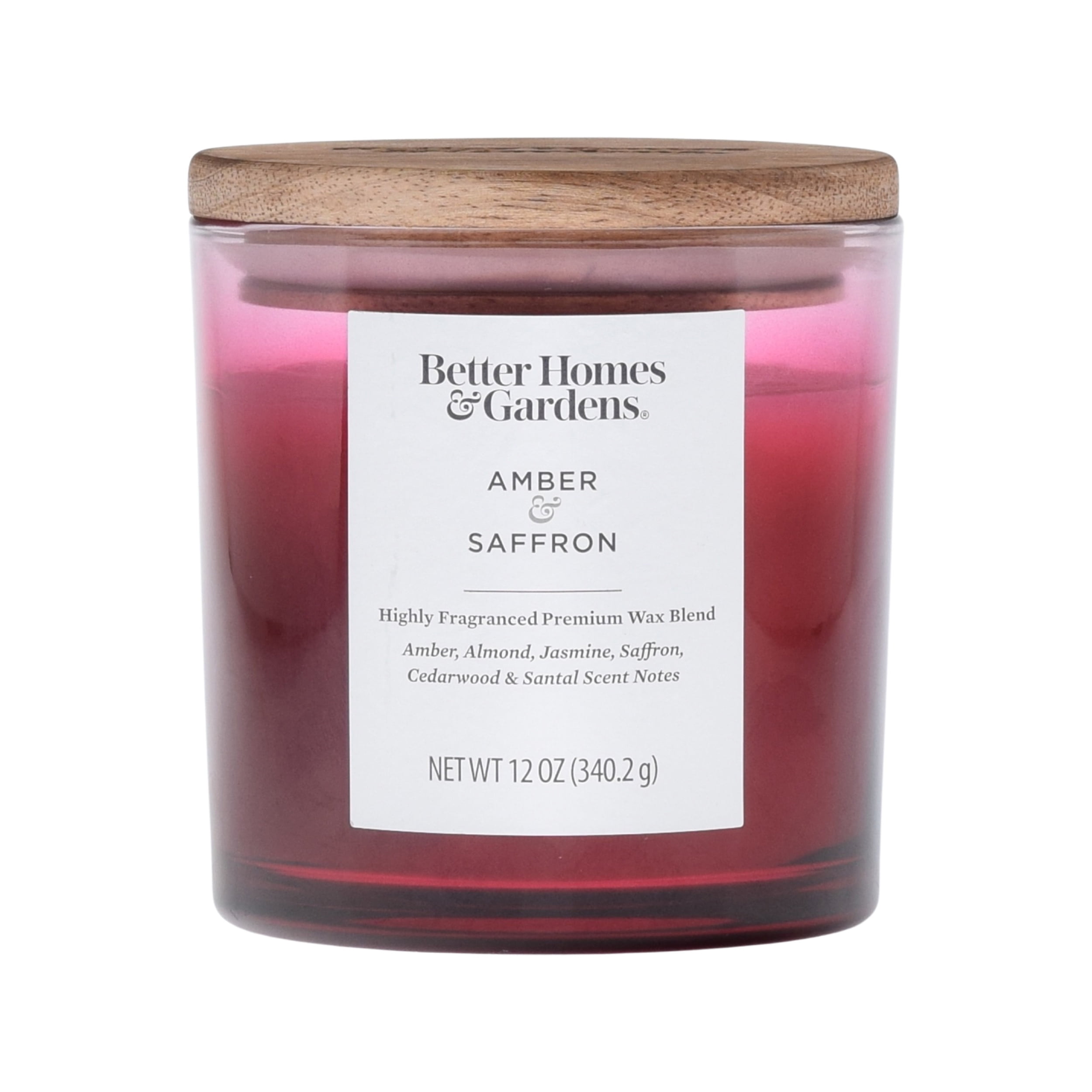 Amber and Saffron Scented 2-Wick Ombre Jar Candle with Wooden Lid