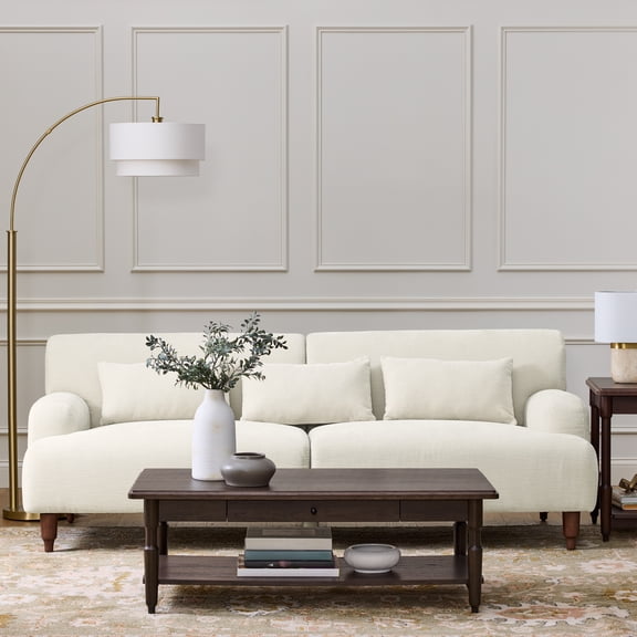 Better Homes & Gardens Ambrose Upholstered Sofa, Ivory Velvet
