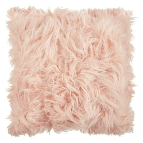 Better Homes & Gardens Angora Faux Fur Decorative Pillow, size 18" x 18", Square