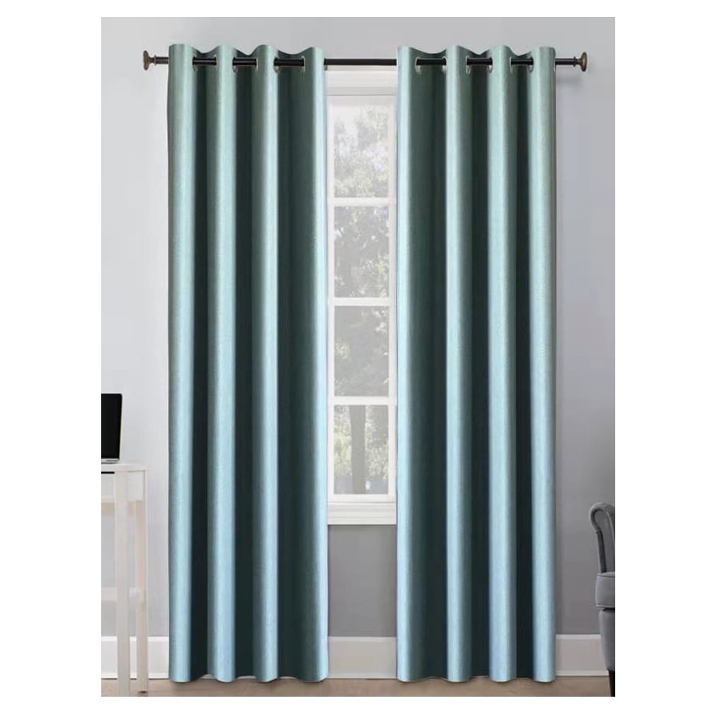 Better Homes & Gardens Solid Herringbone Blackout Curtain Panel, 1 Panel, Blue, 50 in W x 108 in L