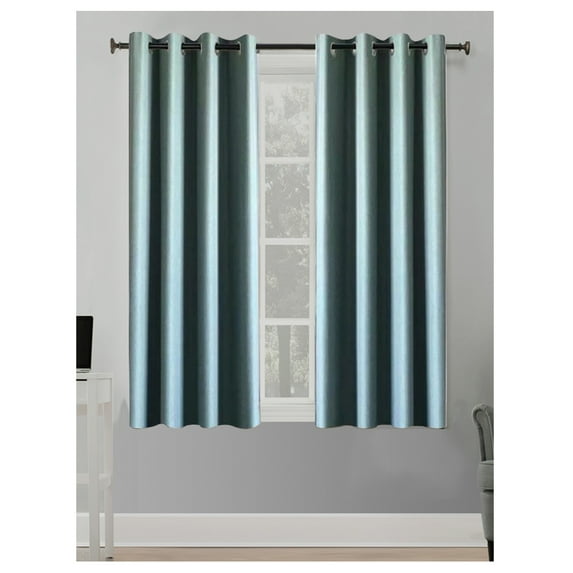Better Homes & Gardens Solid Herringbone Blackout Curtain Panel, 1 Panel, Blue, 50" W x 63” L