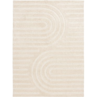 Better Homes & Gardens Arches Hi Low Indoor Area Rug, Ivory, 5'x6'7"