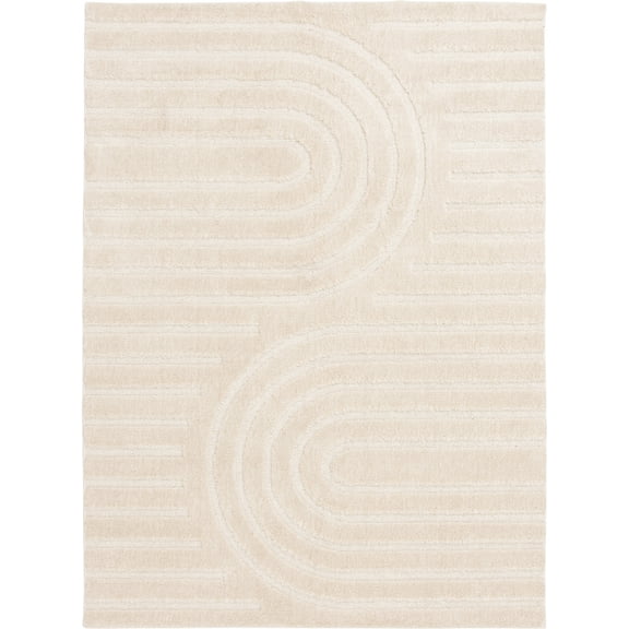 Better Homes & Gardens Arches Hi Low Indoor Area Rug, Ivory, 5'x6'7"