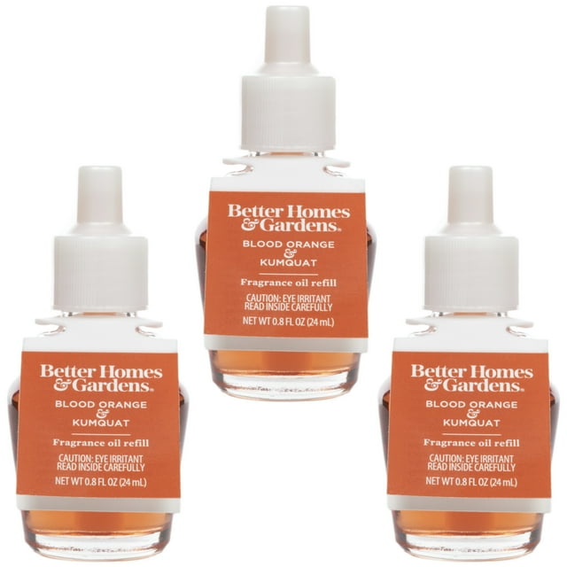 Better Homes & Gardens Aroma Accents Oil Refill 24 mL (3Pack), Blood Orange & Kumquat