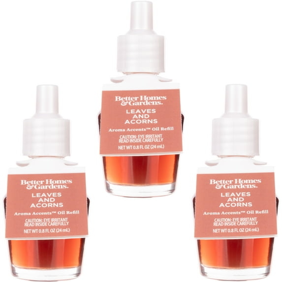 Better Homes & Gardens Aroma Accents Oil Refill, Leaves & Acorns, 3pk