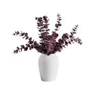 Better Homes & Gardens Artificial Purple Eucalyptus in White Ceramic Vase, 12"