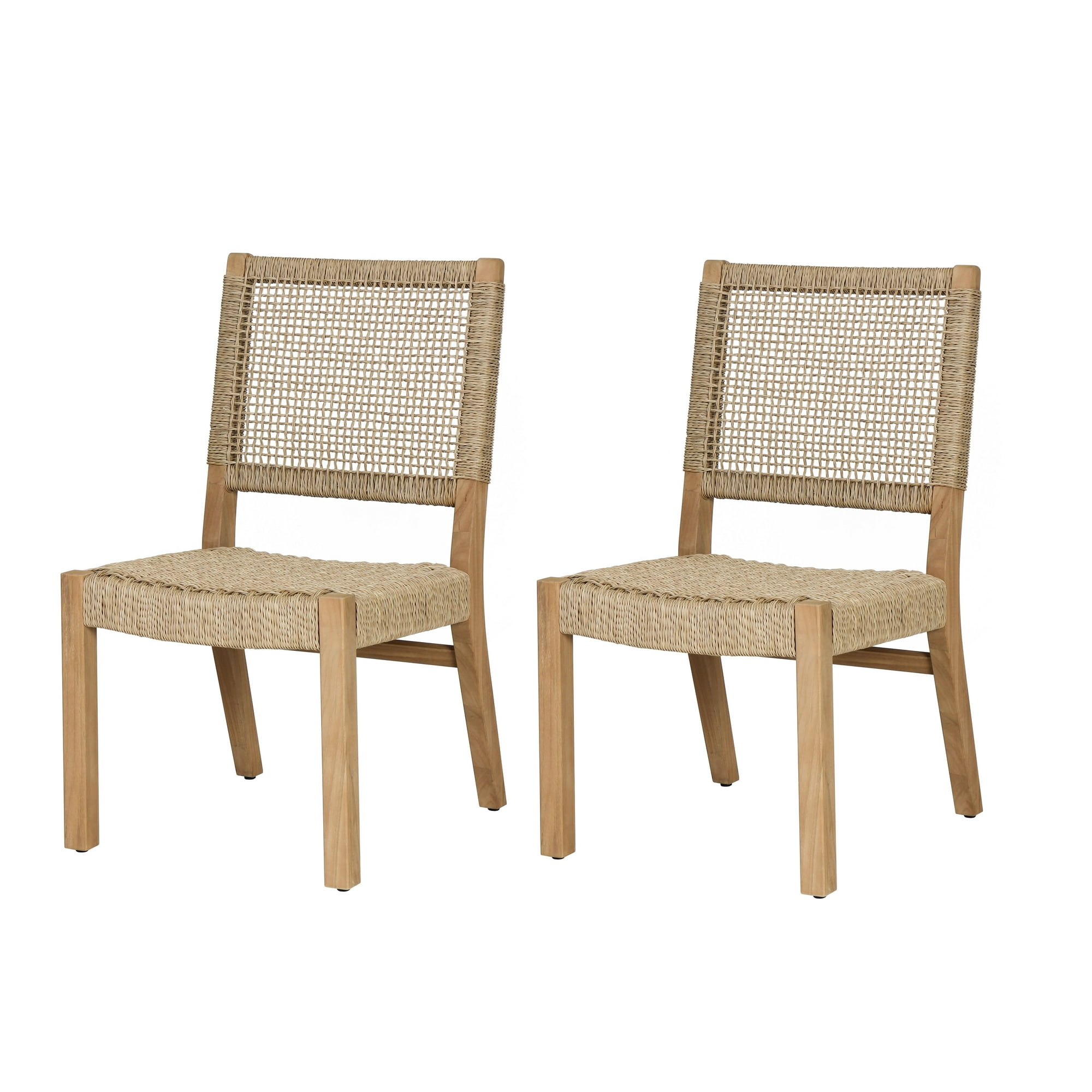 Better Homes & Gardens by Dave & Jenny Marrs Ashbrook 2-Pack Teak & Wicker Dining Chairs