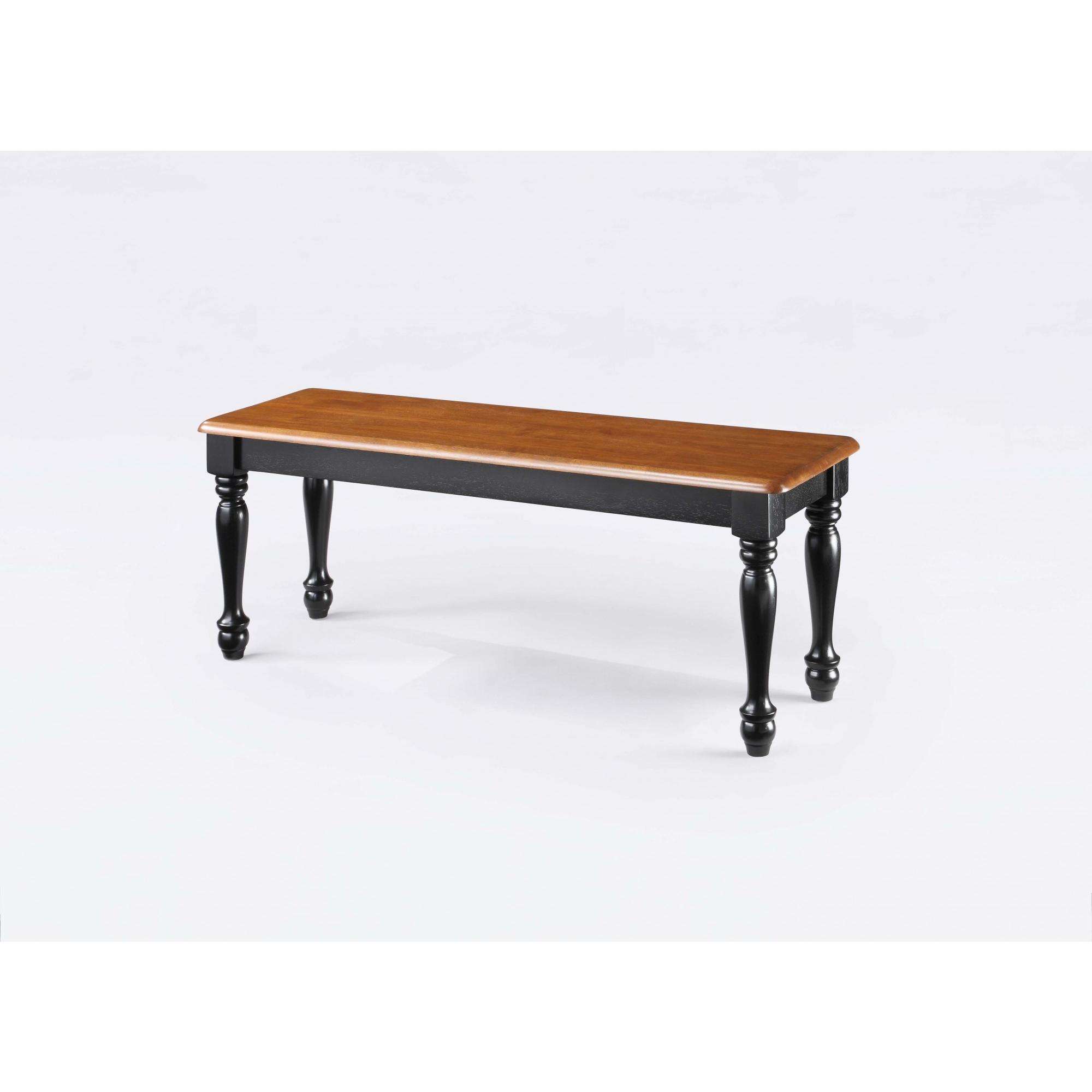 Better Homes & Gardens Autumn Lane Farmhouse Solid Wood Dining Bench, Black and Natural Finish - image 1 of 5