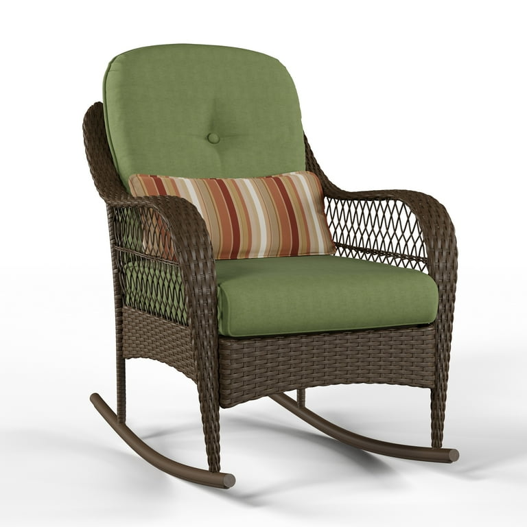Better Homes Gardens Azalea Ridge Outdoor Steel Rocking Chair Green Walmart