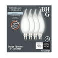 thumbnail image 1 of BHG B10 Vintage LED Light Bulb, 40W Daylight Porcelain, Bent Tip, E12, Dim, 4 Pk, 1 of 5