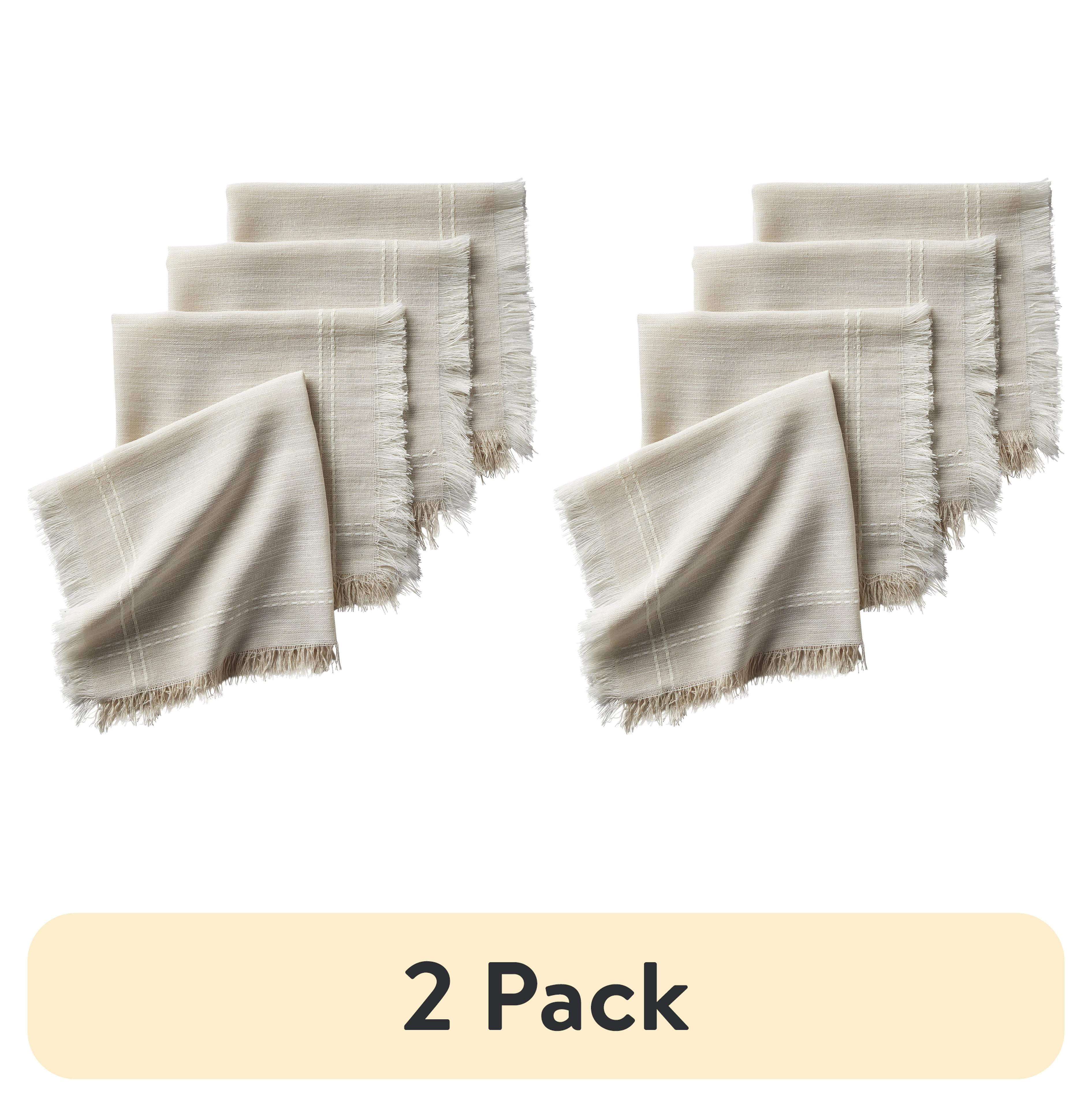 (2 pack) Better Homes & Gardens BG FRINGE 4PK NP - 20 x 20 - Beige - 57% Polyester/43% Cotton - Walmart.com