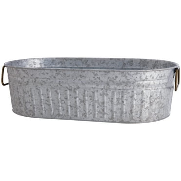 Better Homes & Gardens - BH28-056-099-21 Oval Galvanized Tub, 20.27" L x 11.22" W x 5.7" H