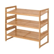 Better Homes & Gardens Bamboo 3 Tier Shoe Rack for 9 Pairs Shoes