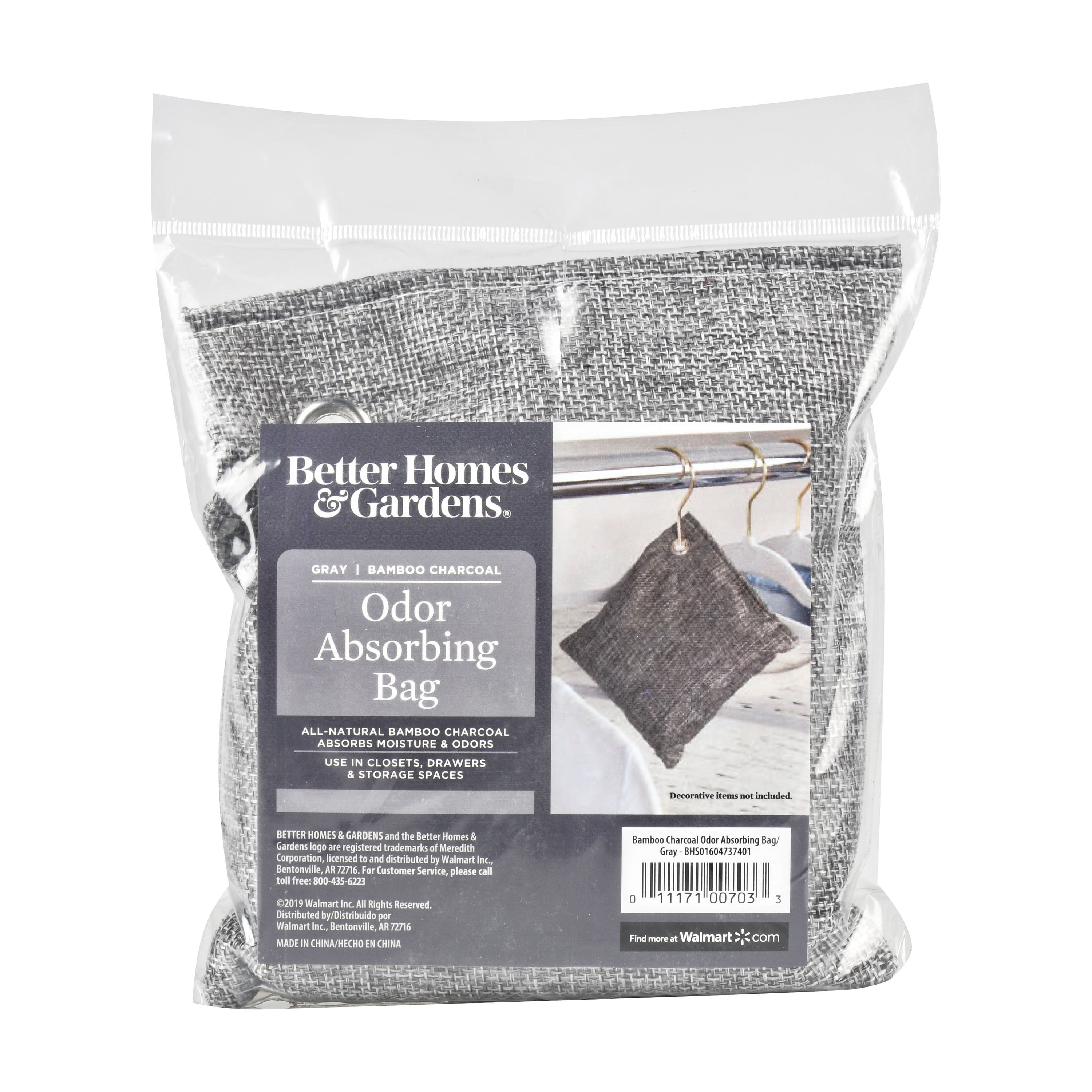 Better Homes & Gardens Bamboo Charcoal Odor Eliminating & Moisture Absorbing Bag, Fragrance Free, All‑Natural