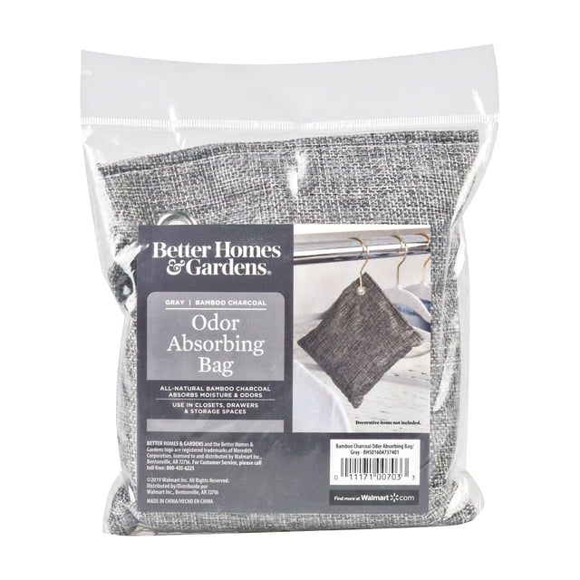 Better Homes & Gardens All-Natural Bamboo Charcoal Bag, Odor ... - Natural Fiber Odor Control For Coast Brokering Homes